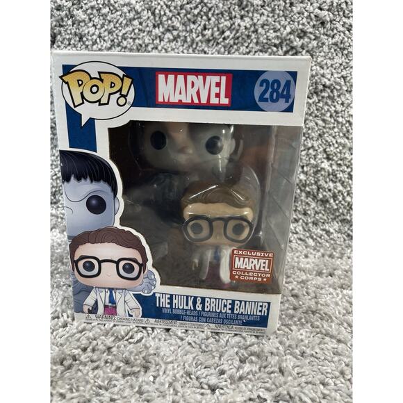 Funko Pop The Hulk & Bruce Banner 284 Marvel Collector Corps Exclusive - Picture 1 of 8